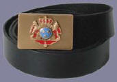 Small journeyman belt polished and lacquered with painted coat of arms